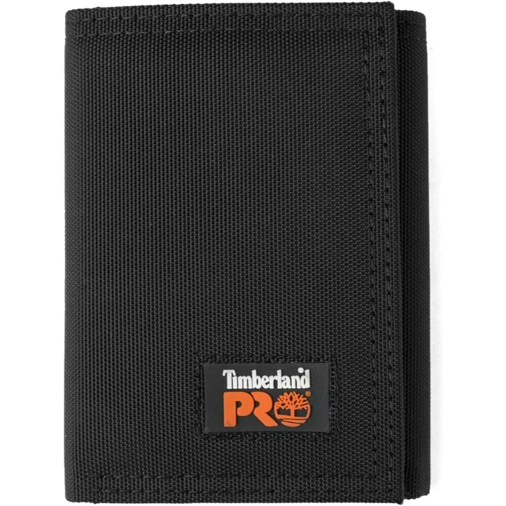 Timberland PRO Men's Cardura Nylon RFID Trifold Wallet with ID Window